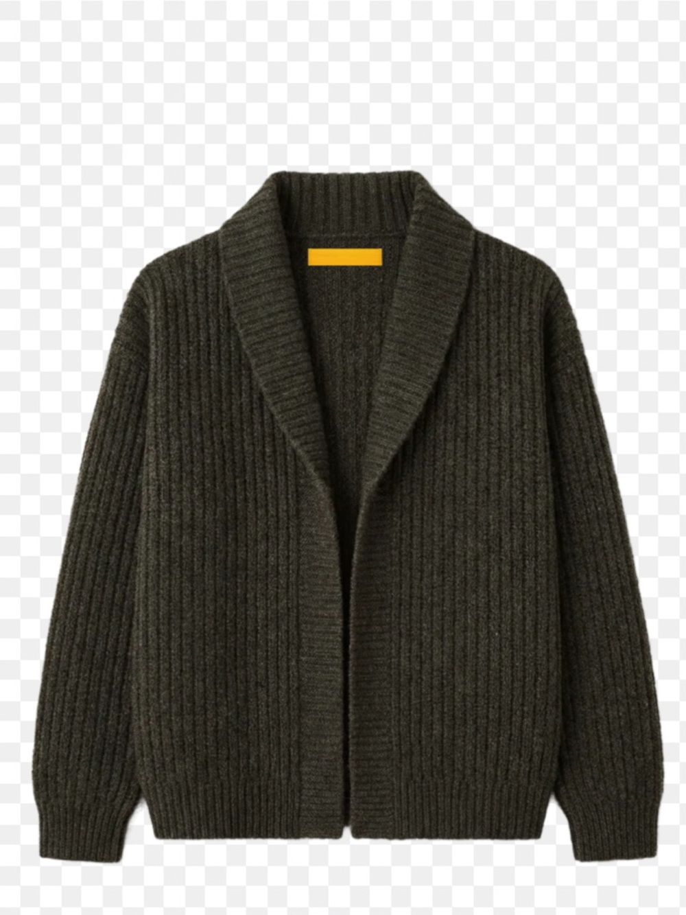 NWT Designer Men's Cognac Shawl Collar Cardigan - chocolate